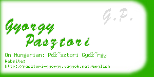 gyorgy pasztori business card